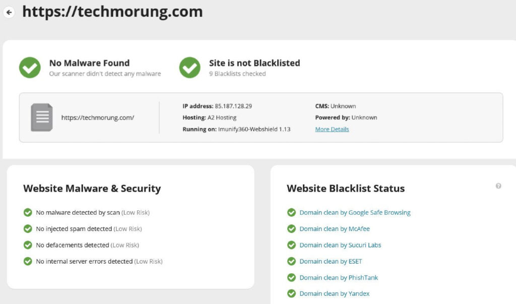 TechMorung Malware Scan