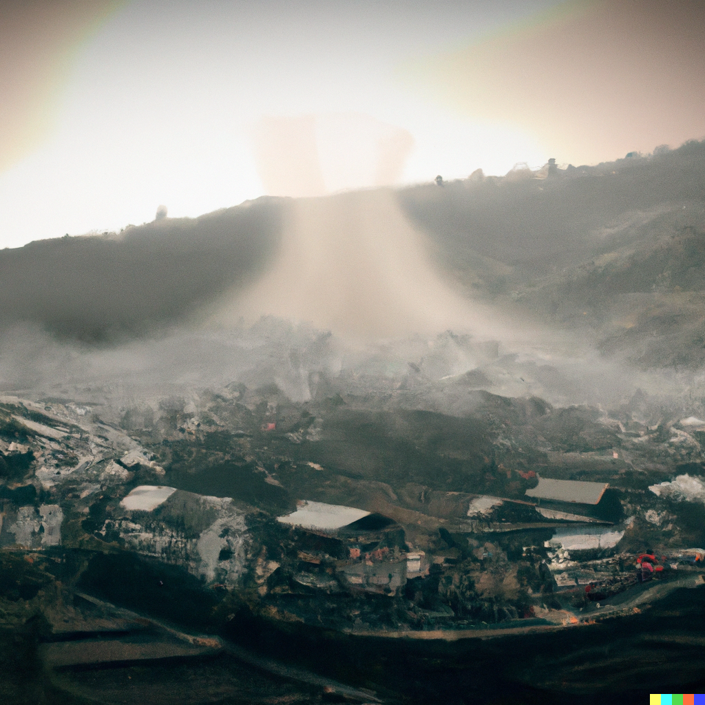 DALL E 2022 10 08 23.05.08 Ukhrul town in apocalyptic world